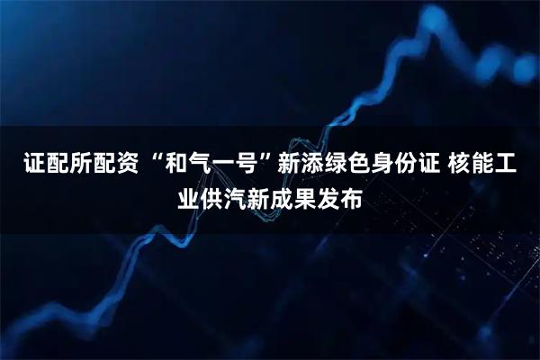 证配所配资 “和气一号”新添绿色身份证 核能工业供汽新成果发布